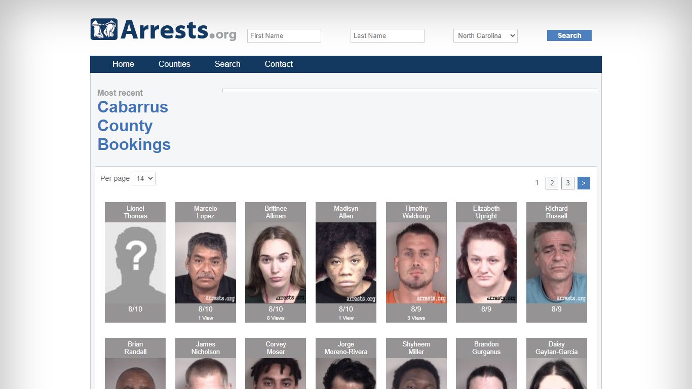 Cabarrus County Arrests and Inmate Search